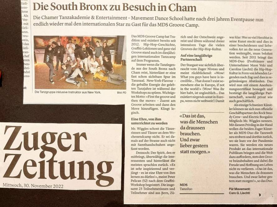 Die South Bronx zu Besuch in Cham, MDS & Entertainment, Mavement Dance School